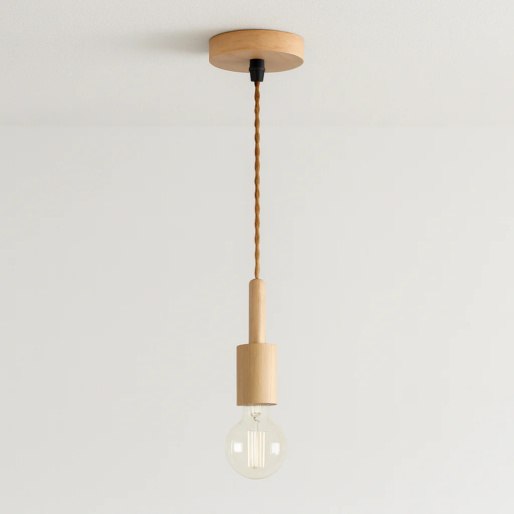 Luminária Pendente Moderno Minimalista Madeira Point - Image 6